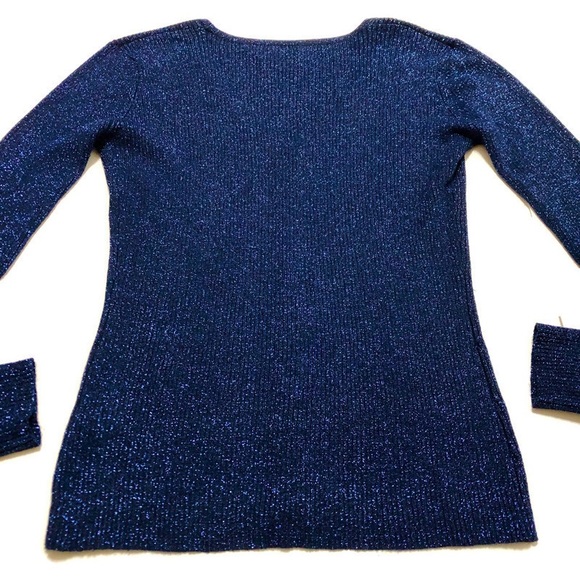 ALFRED SUNG Sparkly Navy Cardigan | Size M - Picture 10 of 15